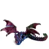 Adorno de Dragón Volador con Alas, Modelo de Dragón Articulado Móvil para Aliviar el Estrés, Juguete para Niños, Dragón Volador de Dos Cuernos Impreso en 3D