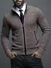 Comercio Exterior Amazon Chaqueta Talla Grande para Hombre Cárdigan Casual Otoño e Invierno Abrigo Cálido para Hombre Moda Suéter de Punto con Cuello Alto