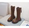 Novas botas de verão longas para meninas, botas altas infantis, botas Martin para meninas, botas altas de couro, botas simples de viagem para crianças mais velhas