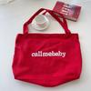 Ins Blogger Shopping Canvas Bag Nova Cor Sólida Impressa Moda Simples Grande Capacidade Bolsa de Ombro Feminino