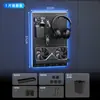 Estante de Almacenamiento Vertical con Panel Perforado para Decoración de Sala de Juegos, Organizador para Escritorio de Computadora sin Taladro