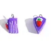 Accesorios para Joyería DIY Pastel de Capas de Fresa Crema Imitación Colgante de Resina Collar Pulsera Encanto Venta Caliente Transfronteriza
