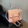 Mochila Estilo College Transfronteiriça para Mulheres 2026 Nova Tendência Outono e Inverno Mochila de Moda Bolsa Escolar Versátil Pequena Bolsa de Mão Quadrada