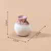 Adornos miniatura de suculentas, manualidades de resina, pequeños jarrones cerámicos realistas, decoraciones creativas para el hogar y el escritorio
