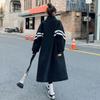 Abrigo Largo de Pana Patchwork de Lana de Cordero para Mujer 2026 Estilo Europeo y Americano Moda Tendencia Otoño e Invierno que Reduce la Edad