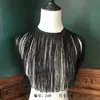 Dorado perlado y plateado negro y blanco rojo verde azul borla B56 chal para ropa cortina pantalla de lámpara encaje accesorios