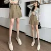 Falda corta de línea A para mujer, nueva falda plisada otoño e invierno 2026, falda pantalón de pana y lana de cintura alta anti-exposición