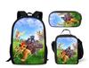 Mochila escolar con estampado de elementos de la ciudad de Crazy Elements, nueva, para estudiantes de primaria, tipo cartera, estuche para lápices, conjunto de tres piezas