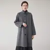 Novo Casaco de Lã Dupla Face de Botão Único Outono/Inverno 2026 Feminino Comprimento Médio Gola Alta Temperamento Fashionable Roupa Exterior Feminina Tendência