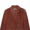 Moda Femenina Transfronteriza AliExpress 2026 Estilo Europeo y Americano Casual Textura de Gamuza Blazer de Doble Botón K41940