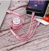 Cabo de Dados Retrátil Três em Um Carregamento Rápido Presente para o Ano do Cavalo de 2026 Cabo de Carregamento Trançado Um para Três para Celular em Estoque