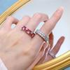 Joyería Mu Jing 2023 nuevo anillo en forma de corazón de plata S925 3*3 anillo rojo sangre de paloma femenino Europa y Estados Unidos ins Wind