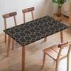 Mantel Geométrico poligonal con Borde Dorado Personalizado para Mesa de Comedor con Borde de Tela Estampado Digital, Mantel Rectangular