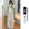 Pantalones de Patrón Espiga Estilo Chanel para Mujer, Otoño/Invierno 2026 Nuevos de Cintura Alta Sueltos Adelgazantes Estilo Perezoso Casual de Pierna Ancha