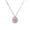Collar Nuevo Estilo Rosa Lágrima para Mujer, Moderno y Versátil, Colgante de Gota de Agua Rosa de Alta Gama, Cadena para Clavícula, Regalo de Cumpleaños para Novia