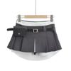 Saia Curta de Verão Estilo A Saia Plissada com Zíper Lateral Estilo Americano Hot Girl Saia Antirreflexo de Cintura Baixa para Mulheres