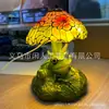 Luminária de Mesa Vitral Modelo Novo Sapo e Flor Transfronteiriça, Luminária de Mesa Mágica em Formato de Sapo e Flor