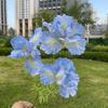 3 cabezas Monet gran iris flor artificial decoración del salón de bodas flor falsa al por mayor