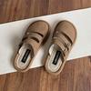 Zapatos Burcan de meter Verano Baotou Medias Pantuflas Zapatos Perezosos de Lino Transpirables para Mujer Zapatos Mula de Algodón y Lino con Suela Blanda para Usar en Exteriores