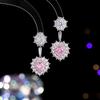 Pendientes elegantes y coloridos con microincrustaciones de flores de amor para mujer, serie Candy, con circonitas brillantes, de lujo y exquisitos, 2024