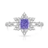 Anel de Flor de Gelo Colorido de Pedra Preciosa Mais Vendido em Live-Stream, Diamante de Alto Carbono Super Brilhante, Anel de Estrela de Oito Pontas Banhado a Ouro, Venda Direta de Peça Única