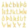 Accesorios de Joyería con Circonita Micro-Pavimentada, 26 Letras Brillantes, Baño de Oro Real de 18 Quilates, Collar, Accesorios de Colgante Pequeño