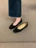 Primer Encuentro: Zapatos planos Mary Jane Ji Wanwan para mujer, punta cuadrada, corte bajo, gamuza, lazo, estilo nuevo 2026, sin cordones