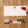 Pendientes de Halloween con un Diseño de Fantasma Blanco Peculiar y Exagerado, Ganchos de Oreja Creativos de Aleación, Pendientes de Goteo de Aceite de Estilo Europeo y Americano para Mujer