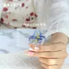 Anillo de Mariposa de Vidrio Hecho a Mano Zibo Celebridad de Internet Artesanía Fotografía Diseño de Nicho Joyería Avanzada de Vidrio Regalo