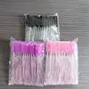 Cepillo para Pestañas con Mango de Cristal, Peine para Pestañas con Mango Sólido, Cepillo Espiral para Cejas, Paquete de 50, Herramienta Rizadora de Pestañas, Multicolor
