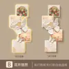 Estilo Francés Crema Pasillo de Entrada Pintura Decorativa Mariposa Rosa Vestíbulo Directamente Frente a la Puerta Pintura de Pared Sensación de Alta Gama Sala de Estar Lámpara de Pared Pintura