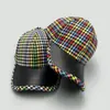 Gorra de Béisbol Cuadros de Cuero Estampado Floral Estilo Chino Unisex Visera Dura Ala Rígida Color Bloqueado Personalizado Gorra Pato Venta al por Mayor