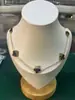 Nuevo Collar de Acero de Titanio Antidesvanecimiento Trébol de Cuatro Hojas Diez Flores Simple Doble Cara Gama Alta Ins Regalo Viaje Regalo Versátil