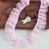 Borde de Encaje Plisado de Gasa de Doble Capa de 4 cm de Ancho Puños para Ropa Lolita Tela para Ropa de Muñeca Juguete Accesorios de Bricolaje