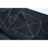 Jeans Preto de Alta Qualidade Japonês Retrô Moda de Rua para Homens, Modelagem Solta, Calça de Perna Curva Ck152