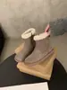 Botas de nieve con forro de polar, zapatos de algodón cálidos, zapatos Birkenstock estilo bosque vintage, botines casuales de felpa para mujer