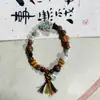 Qingshan Lingyin Caperucita Roja Explosiones Cuentas de Madera Pulsera Zen Doble Círculo Literario Retro Un Solo Círculo Nuevo Estilo Chino Suministro Directo en Vivo