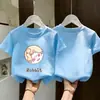Camiseta de Algodão Puro de Manga Curta para Meninas, Estilo Verão, Estampa de Princesa, Doce e Versátil, Blusa de Base Soltinha de Manga Meia-Manga para Meninas Pequenas