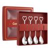 Conjunto de talheres criativos de aço inoxidável, colher pequena, garfo, caixa de presente de mão, amor internacional, colher de café, garfo de frutas