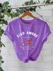 Camiseta de algodón puro de verano europeo y americano, manga corta, cuello redondo, comercio exterior transfronterizo, camiseta estampada con patrón americano, fábrica de comercio exterior femenina