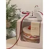 Caja de Pastel de Cumpleaños Gruesa de 4/6/8 Pulgadas Portátil con Ventana Transparente Caja de Empaque para Hornear Elevada Base de Caja de Pastel