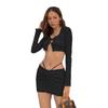 Disponible en stock American Spice Girls 2025 Verano Nuevo Sexy Camiseta ajustada de manga larga Falda de discoteca Traje de Amazon