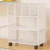 Estante Móvel de Grande Capacidade com Rodas Prateleira de Armazenamento em Ferro Multi-camada Estante de Armazenamento de Livros para Estudantes de Chão Estante ao Lado da Mesa