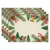 Manteles individuales navideños más vendidos transfronterizos, nueva serie de muñeco de nieve y renos, tapetes resistentes al calor, lino Amazon