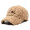 Gorro de Invierno para Mujer, Bonito Gorro de Pico de Pato con Forro de Felpa, Bordado Espeso de Lana de Cordero, Gorra de Béisbol Cálida, Gorro de Felpa Estilo Coreano