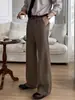 Pantalones Minimalistas Juveniles y Energéticos Asclo&Qiao con Pliegues Fluidos y Piernas Rectas Hasta el Suelo, Pantalones Casuales de Pierna Ancha para Primavera