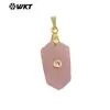 Wt-P2017 Hexágono Geométrico Piedra Preciosa Natural de Colores Zircón Pequeño Incrustado Abalorio Joyería Hecha a Mano Accesorios