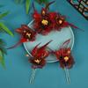 Novo design original feito à mão antigo vermelho escuro hanfu chapéu grampo de cabelo acessórios de maquiagem acessórios de cabelo de flores quentes