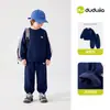 Conjunto Dududu Home para Meninos Outono e Inverno Hoodie Esportivo Infantil Roupas de Inverno para Meninas Calças Top de Bebê Roupa Infantil Espessa