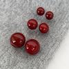 Brincos de tarracha cereja vermelho vinho para outono e inverno, com pino de prata 925, brincos de feijão vermelho para o dia a dia